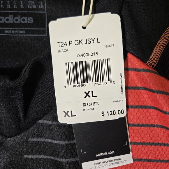 $120 Adidas Tiro 24 Pro Goalkeeper Mens XL Slim Long Sleeve Jersey Black IN0417 - Picture 2 of 6